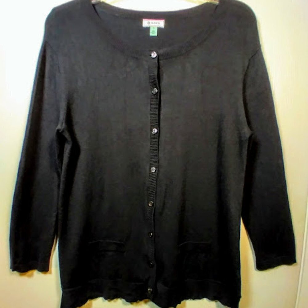 Susina Black Button up Cardigan Sweater Size Small